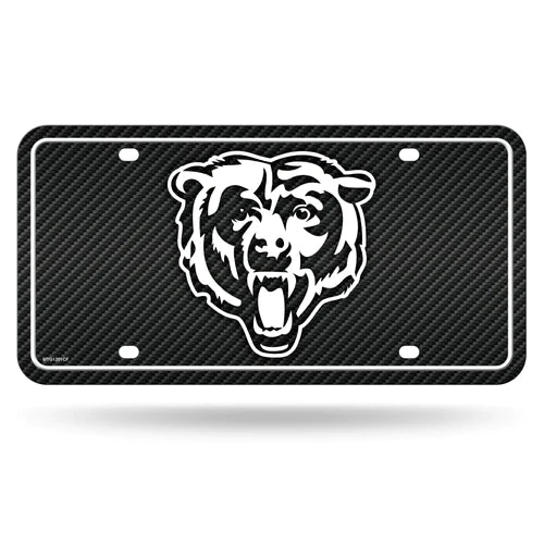 Chicago Bears Carbon Fiber Design Metal License Plate by Rico