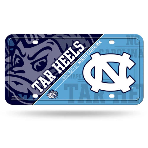 North Carolina Tar Heels Metal License Plate: Team colors and graphics, Official NCAA licensed, weather resistant. 6"x12".