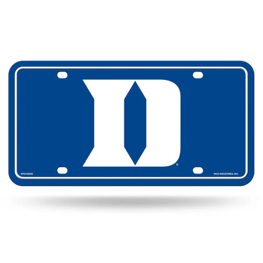 Duke Blue Devils 6x12 NCAA metal license plate with team colors and graphics. Officially licensed fan gear.