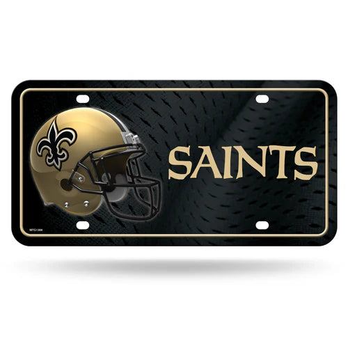 New Orleans Saints Metal License Plate by Rico
