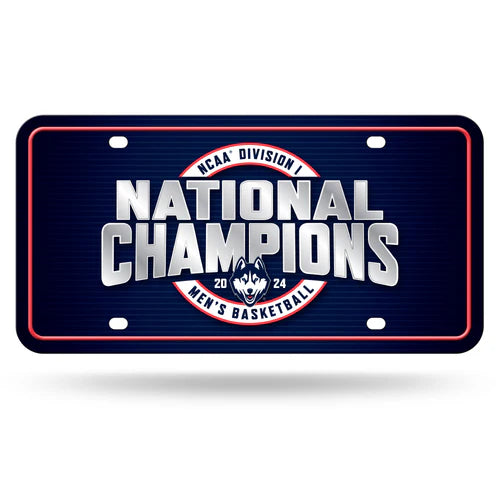 UConn Huskies 2024 NCAA Men's Basketball Champs Metal License Plate/Tag by Rico