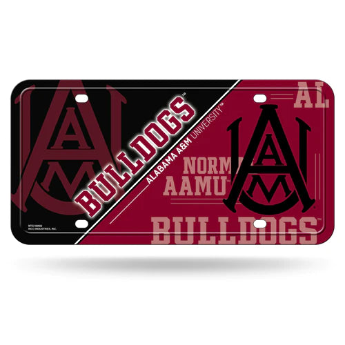 Alabama A&M Bulldogs Metal Auto License Plate/Tag - Durable aluminum with team colors, easy installation