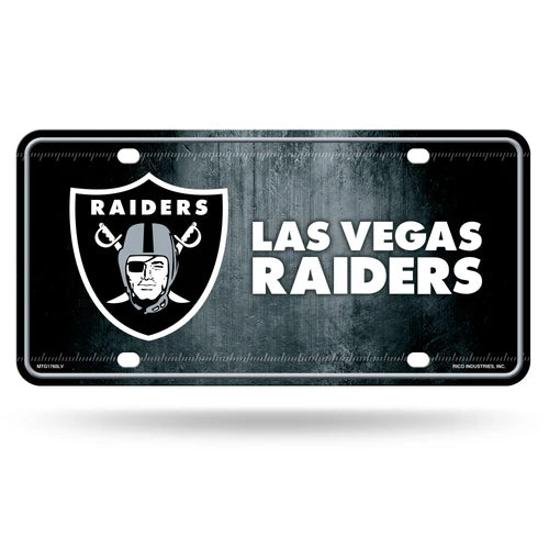 Rev up Your Raiders Spirit: Las Vegas Raiders Metal License Plate Officially Licensed made by Rico