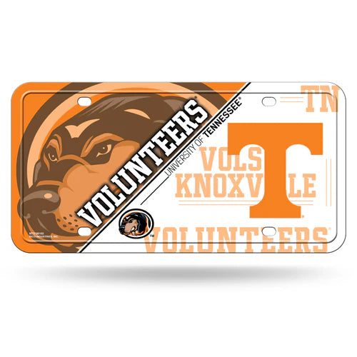Tennessee Volunteers Metal Auto License Plate / Tag - Brand New - 6"x12" - Team colors -  NCAA Licensed - Made by Rico