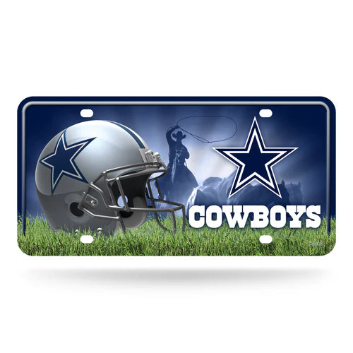 Dallas Cowboys Metal License Plate - Brand New - Measures 6" x 12" - Features Team colors and graphics - Metal material - Officially Licensed NFL - Made by Rico