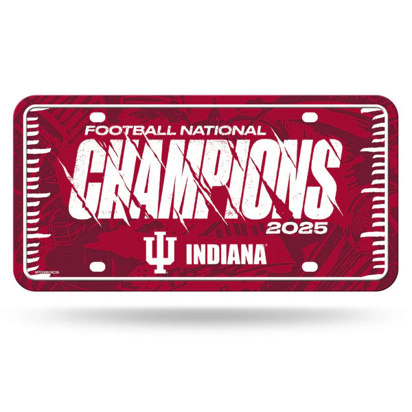 Indiana Hoosiers 2026 football national champions metal auto license plate officially licensed NCAA Rico