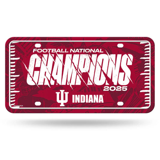 Indiana Hoosiers 2026 football national champions metal auto license plate officially licensed NCAA Rico