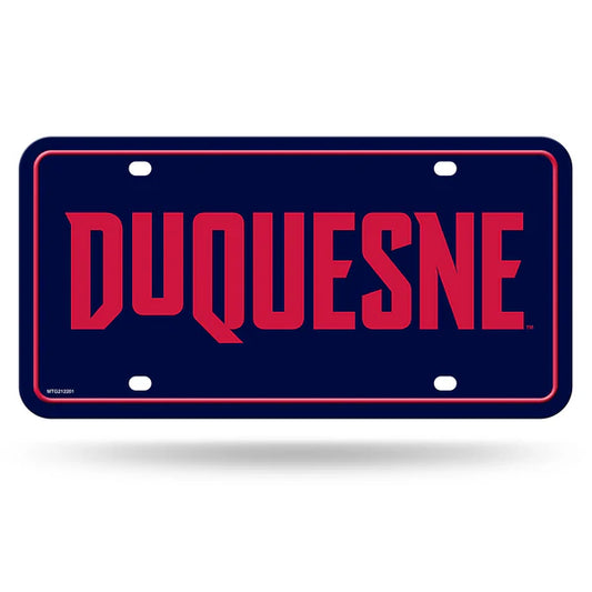 Duquesne Dukes NCAA metal auto license plate, 6x12 inches, official team colors, college fan vehicle décor