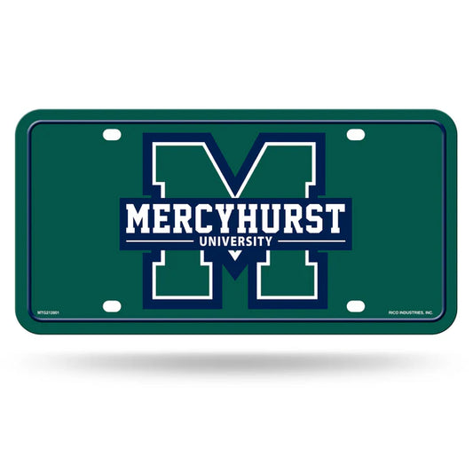 Mercyhurst Lakers NCAA 6x12 metal license plate with team colors and graphics. Official product by Rico Industries.