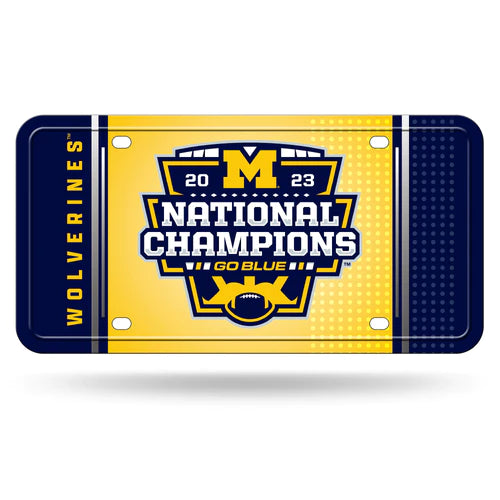 Michigan Wolverines 2023-24 CFP National Champions Metal License Plate / Auto Tag by Rico