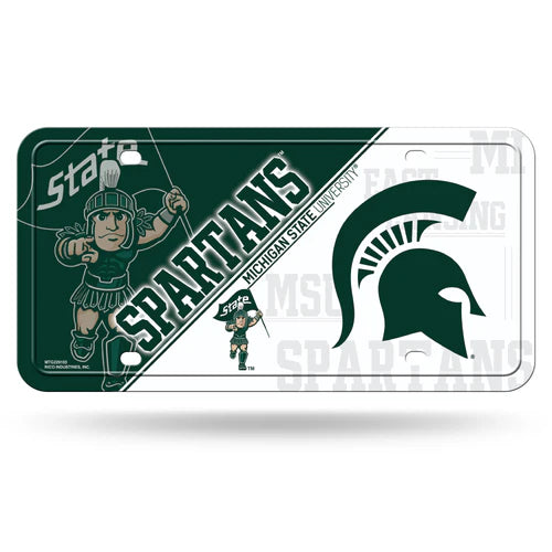 Michigan State Spartans Split Design Metal License Plate by Rico