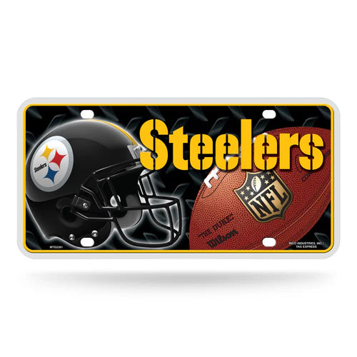 Roar with Pride on the Go: Pittsburgh Steelers Metal License Plate officially Licensed by Rico