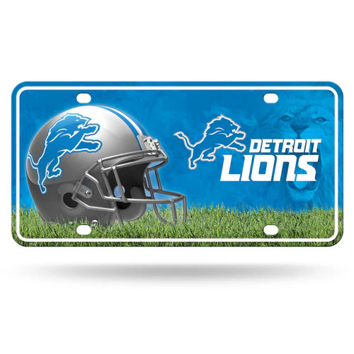 Detroit Lions Metal License Plate by Rico