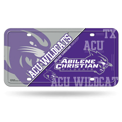 Abilene Christian Wildcats Split Design Metal Auto License Plate / Tag by Rico Industries