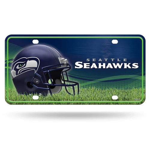 Seattle Seahawks Metal License Plate by Rico