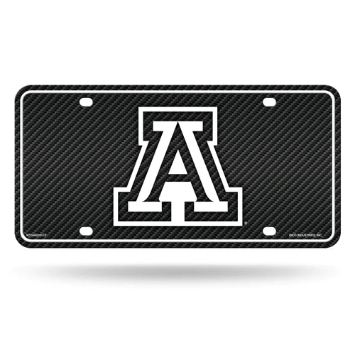 Arizona Wildcats 6"x12" metal license plate by Rico. Team graphics in black and white. Predrilled holes for easy mounting. Officially Licensed.