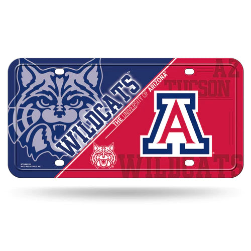 Arizona Wildcats Split Design Metal License Plate by Rico