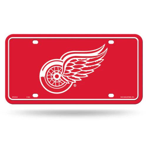 Detroit Red Wings Logo Metal Auto License Plate / Tag by Rico Industries