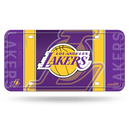 Los Angeles Lakers Metal License Plate by Rico