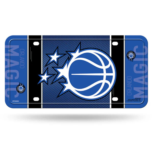 Orlando Magic NBA metal auto license plate, 6x12 inches, official team colors, fan vehicle décor