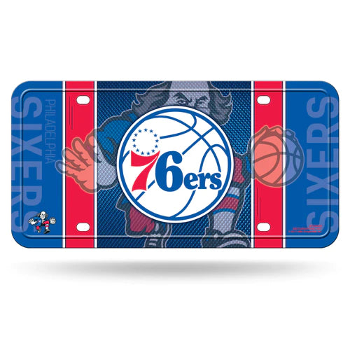 Philadelphia 76ers Metal License Plate by Rico