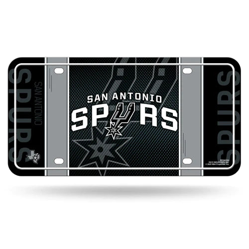 San Antonio Spurs Metal Auto License Plate / Tag by Rico Industries