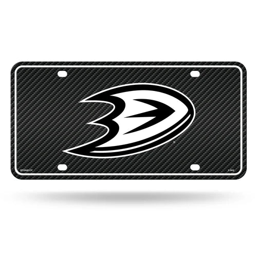 Anaheim Ducks Carbon Fiber Design Metal License Plate by Rico