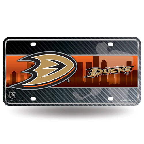 Anaheim Ducks Metal License Plate by Rico