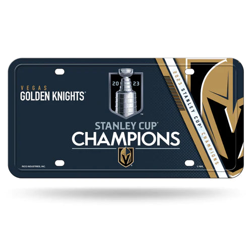 Vegas Golden Knights 2023 Stanley Cup Champions Metal Auto License Plate / Tag by Rico Industries