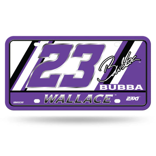 Bubba Wallace NASCAR metal license plate with bold driver graphics and vibrant colors. Officially licensed.