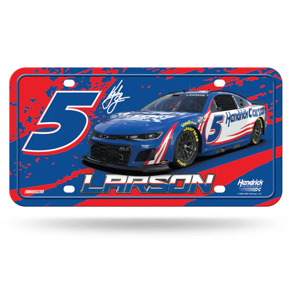Kyle Larson NASCAR metal license plate with bold driver graphics and vibrant colors. Officially licensed.