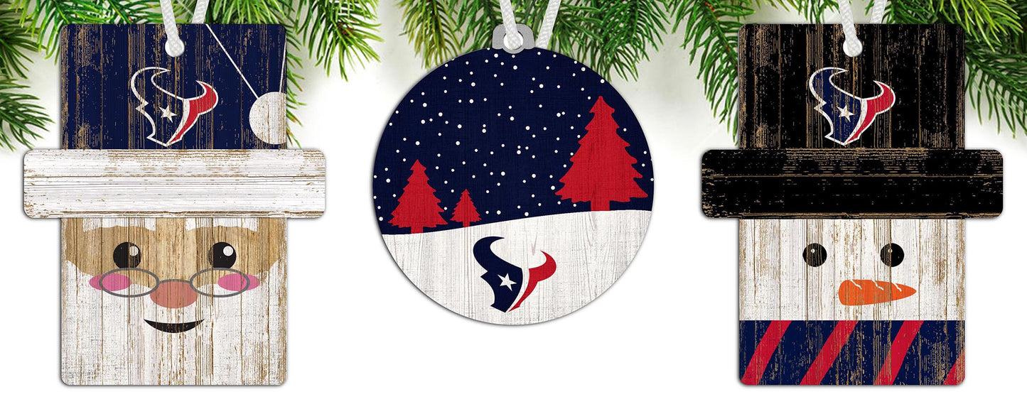 Houston Texans 3-Pack Ornament Set by Fan Creations