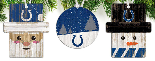 Indianapolis Colts 3-Pack Ornament Set by Fan Creations