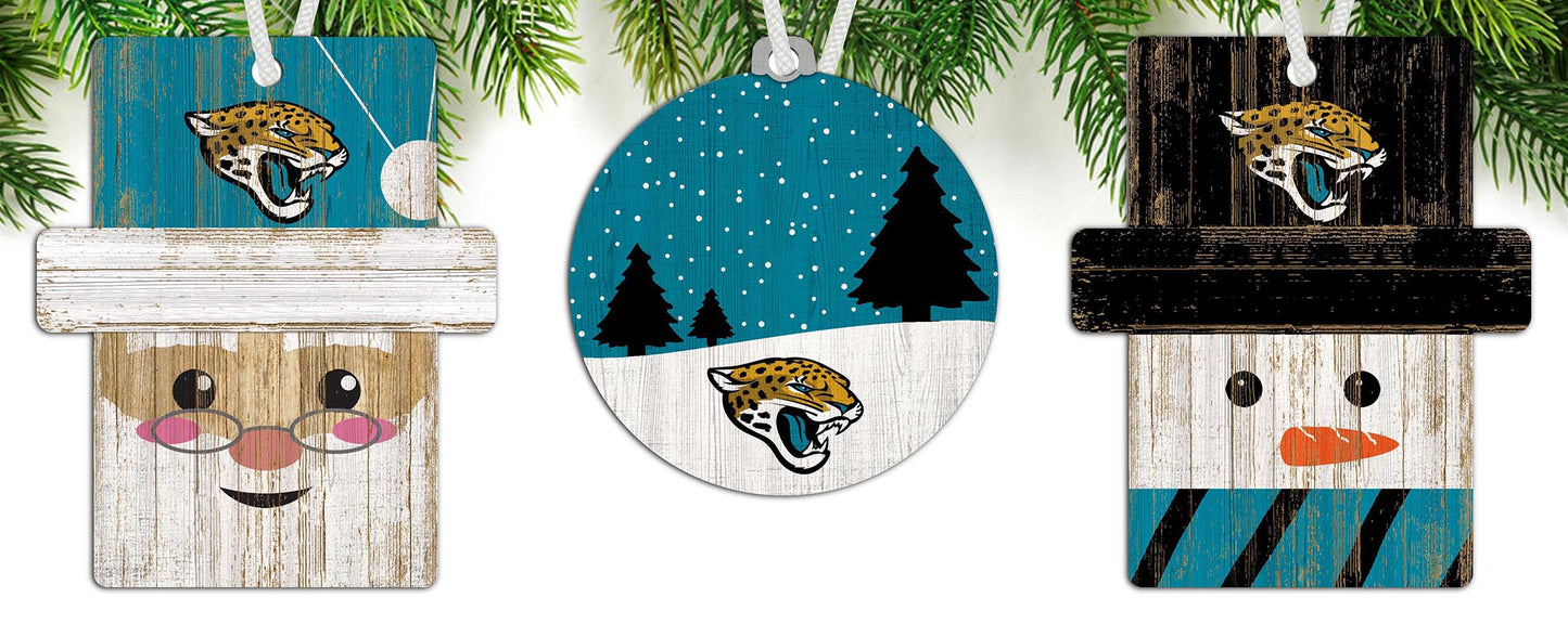 Jacksonville Jaguars 3-Pack Ornament Set by Fan Creations