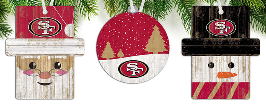 San Francisco 49ers 3-Pack Ornament Set by Fan Creations
