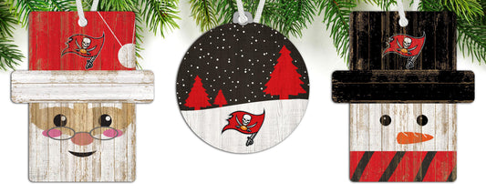 Tampa Bay Buccaneers 3-Pack Christmas Ornament Set by Fan Creations