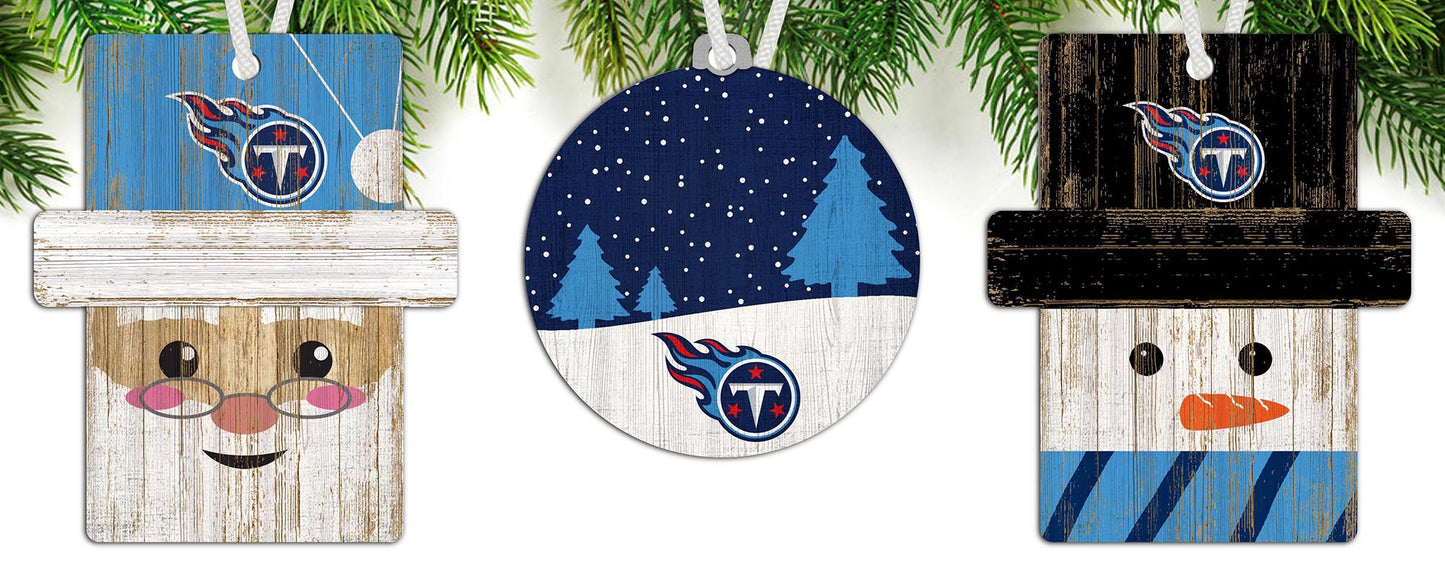 Tennessee Titans 3-Pack Christmas Ornament Set by Fan Creations