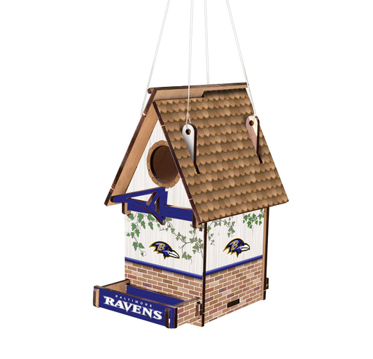 Baltimore Ravens NFL Wood Birdhouse: Made in USA, Officially Licensed, Vibrant Team Graphics, Durable Wood, 15" x 15"