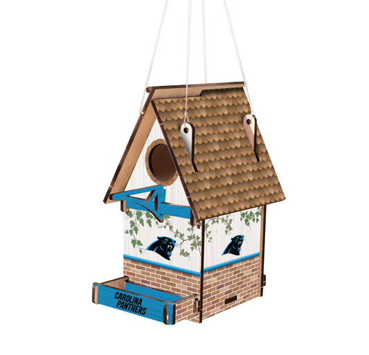 Carolina Panthers NFL Wood Birdhouse: Made in USA, Officially Licensed, Vibrant Team Graphics, Durable Wood, 15" x 15