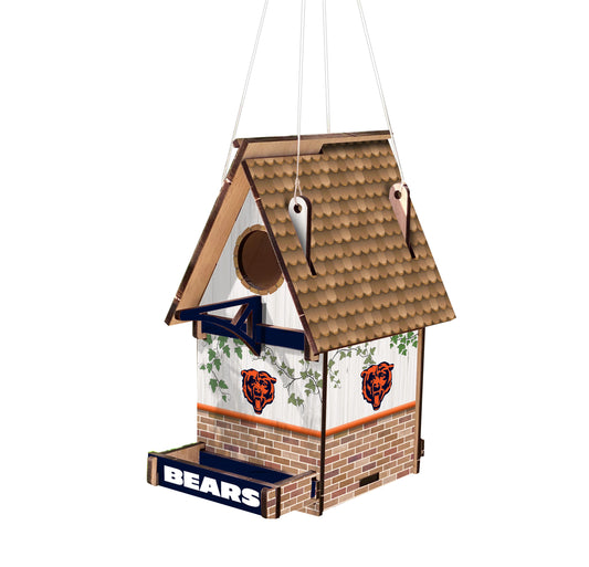 Chicago Bears NFL Wood Birdhouse: Made in USA, Officially Licensed, Vibrant Team Graphics, Durable Wood, 15" x 15