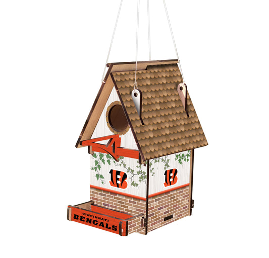 Cincinnati Bengals NCAA Wood Birdhouse: Made in USA, Officially Licensed, Vibrant Team Graphics, Durable Wood, 15" x 15"