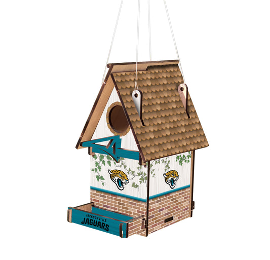 Jacksonville Jaguars NFL Wood Birdhouse: Made in USA, Officially Licensed, Vibrant Team Graphics, Durable Wood, 15" x 15"
