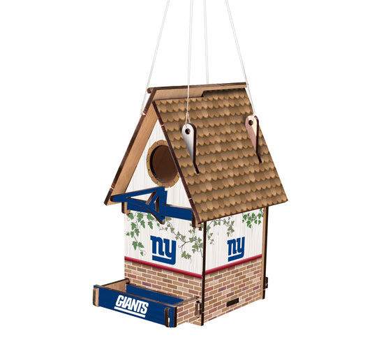 Show team spirit and love for birds with the New York Giants Wood Birdhouse by Fan Creations. Officially licensed and made in the USA, it's cut and printed on MDF, perfect for displaying on any tree or post. At 15" x 15", it features vibrant team graphics and colors for a decorative touch.