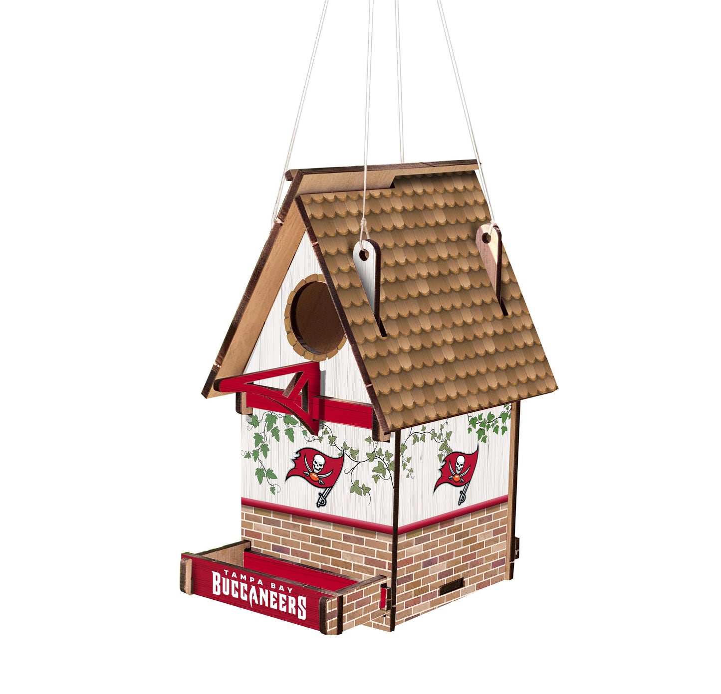 Tampa Bay Buccaneers NFL Wood Birdhouse, 15"x15", MDF material, decorative only, team graphics, officially licensed, made in the USA.