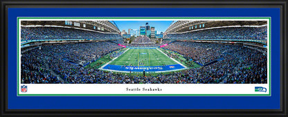 Seattle Seahawks Throwback Game End Zone Panoramic Picture - NFL Fan Cave Decor - Lumen Field by Blakeway Panoramas