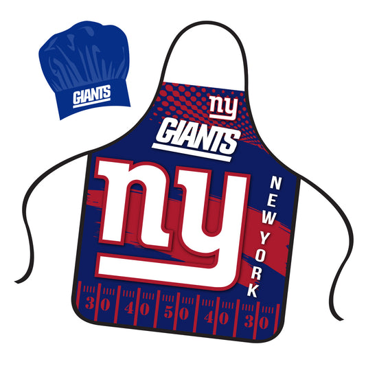 New York Giants Apron and Adjustable Chef Hat Set by Mojo Licensing