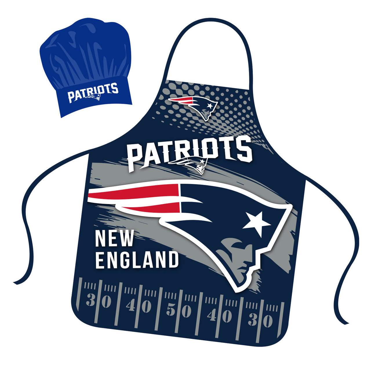 New England Patriots Apron and Chef Hat Set by Mojo Licensing