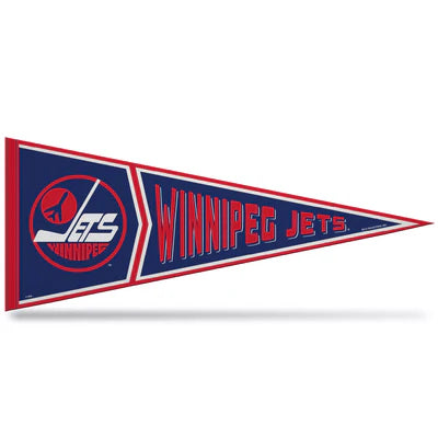 Winnipeg Jets NHL Retro Pennant: 12x30 inches, soft felt material, official team graphics/colors, made by Rico. Show your team spirit with this officially licensed retro-style pennant!