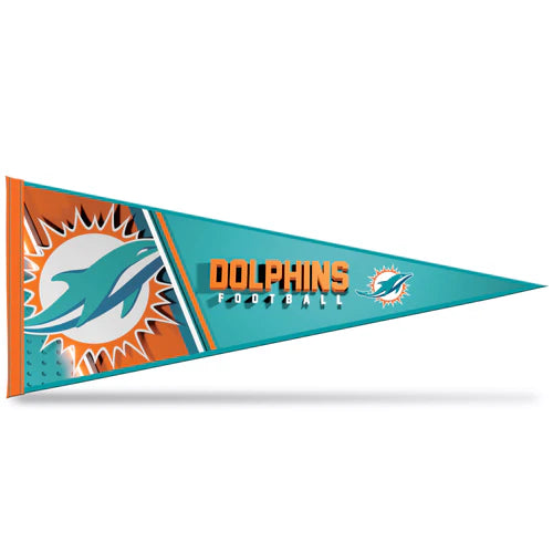 Miami Dolphins 12" x 30" Soft Felt - EZ to Hang Pennant by Rico