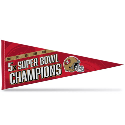 San Francisco 49ers 5X Super Bowl Champs 12" x 30" Soft Felt Pennant by Rico